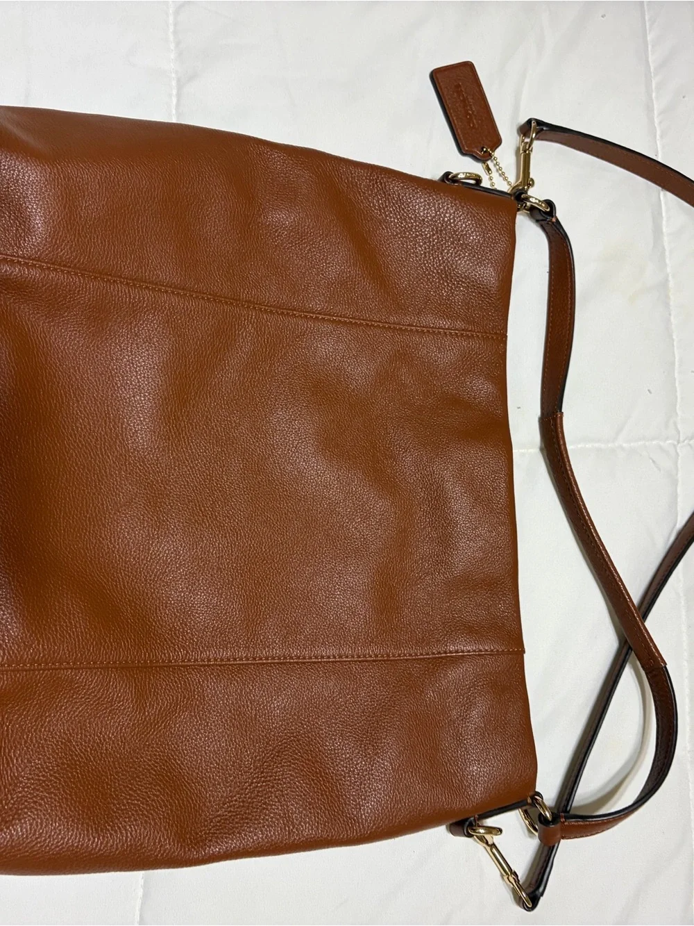 Coach Brown Pebbled Leather Crossbody Bag